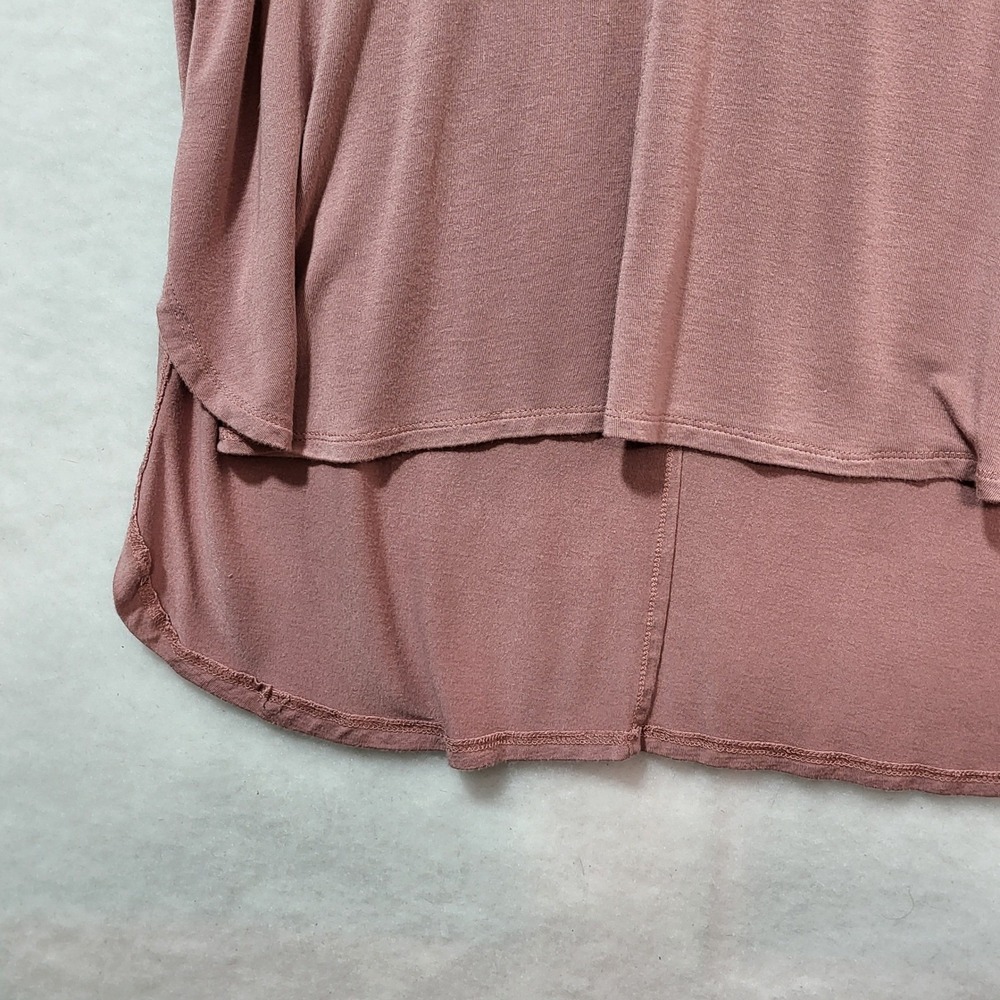 Mossimo Womens V-Neck High-Low T-Shirt Mauve Pink Short Sleeve Size M - Picture 2 of 7